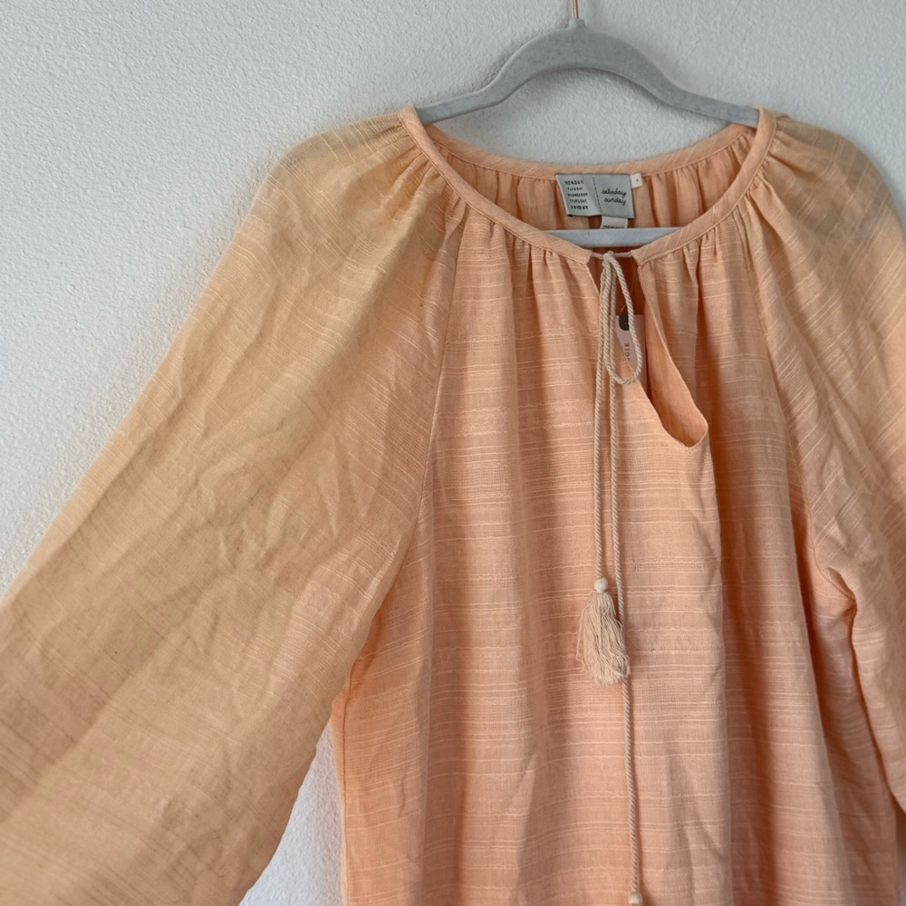 Anthropologie Saturday Sunday Peach Maxi Cerie Gauze Dress Flowy S NEW - Picture 3 of 11